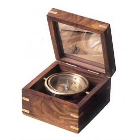 Caja con brújula náutica decorativa en Elmercaderdelmar.com
