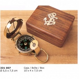 Brújula de ingeniero en latón con caja marinera 2