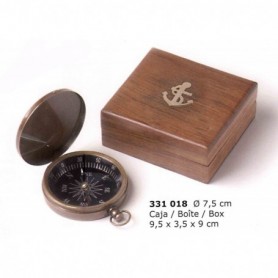 Brújula de latón envejecido con caja 2