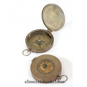 Brújula Royal Navy en latón con tapa 