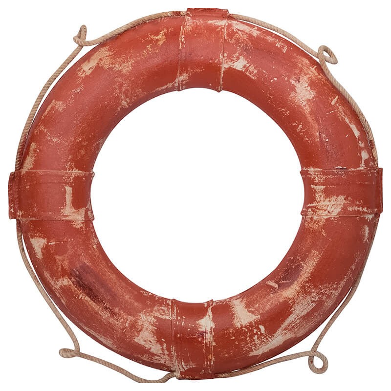 Salvavidas marinero 'mercader rojo vintage' en el mercader del mar  para una decoración náutica y marinera