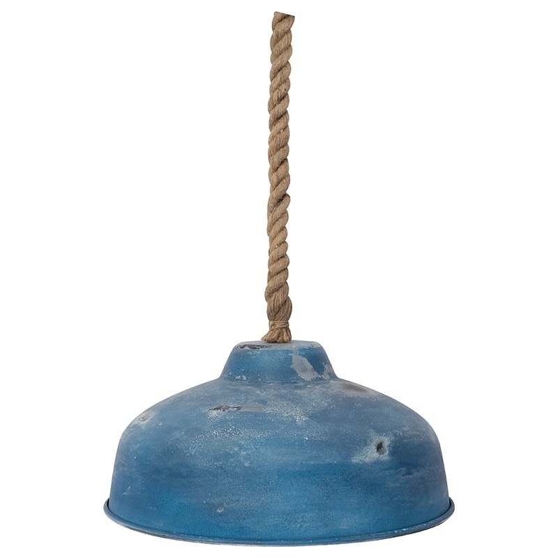 Lámpara marinera de techo de metal azul en elmercaderdelmar.com para una decoración náutica y marinera