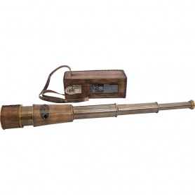 Telescopio con estuche de cuero 'El Mercader' en elmercaderdelmar.com para decoración náutica y marinera