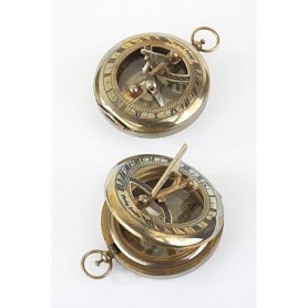 Cuadrante solar brújula latón redondo 