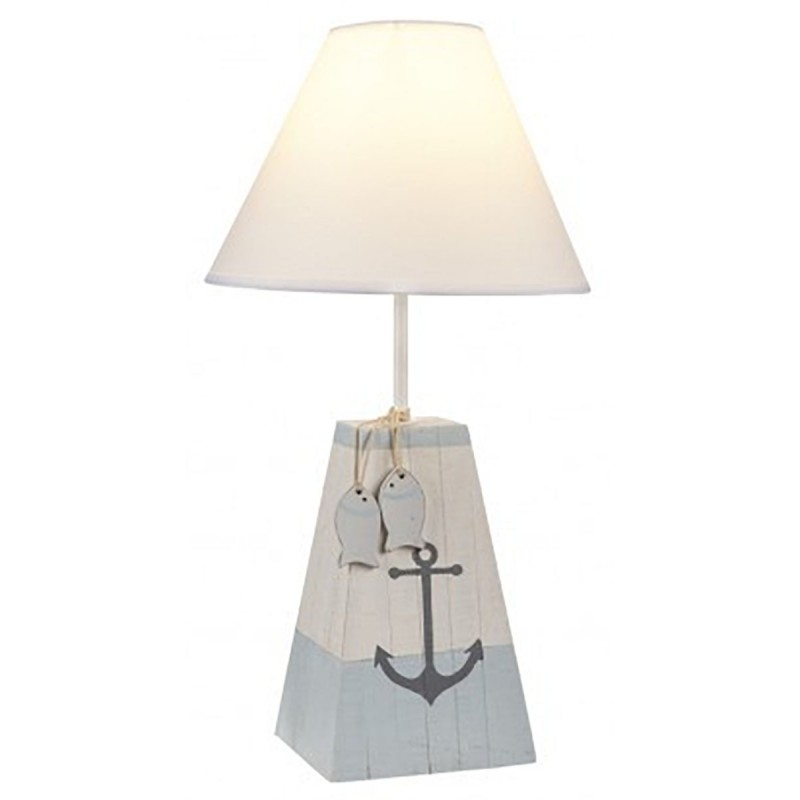 Lámpara con ancla y peces para decoración náutica
