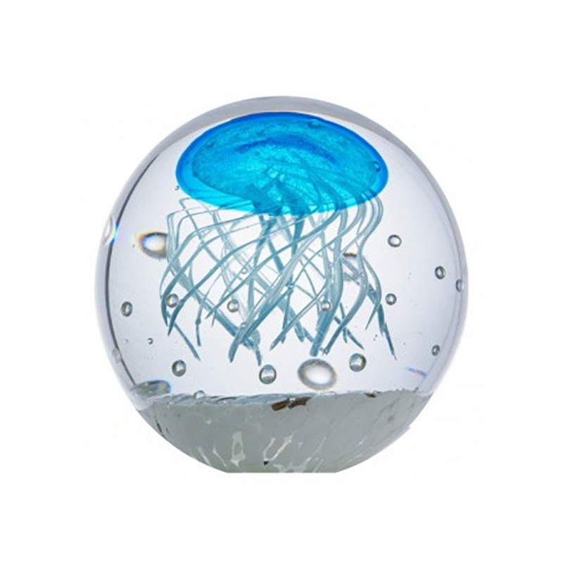 Medusa azul en cristal para la decoración marinera