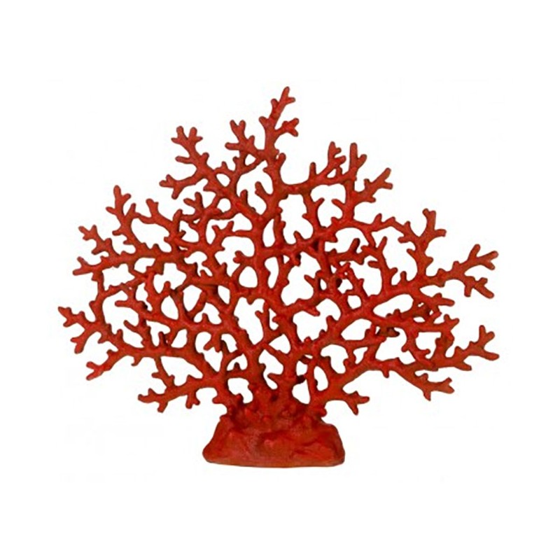 Coral marino rojo en resina para decoración marinera