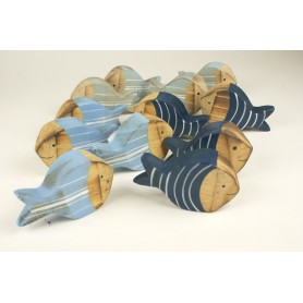 Peces marinos de decoración tallados en madera