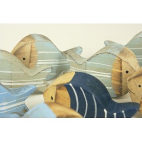 Peces marinos de decoración tallados en madera 2