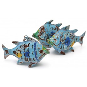 Porta velas náutico pez de hierro