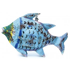 Porta velas pescado náutico para decoración marinera
