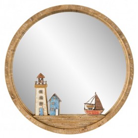 Espejo náutico en madera para decoración marinera