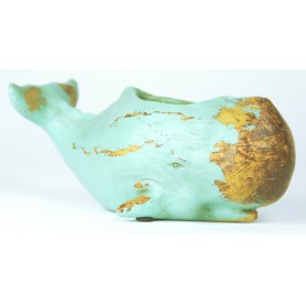 Cuenco ballena resina para decoración marinera