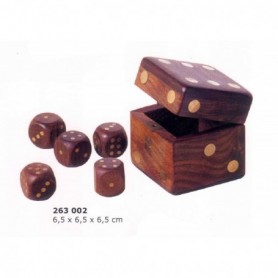 JUEGO DE DADOS EN CAJA DADO DE MADERA