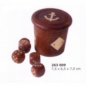 CUBILETE CON DADOS EN MADERA
