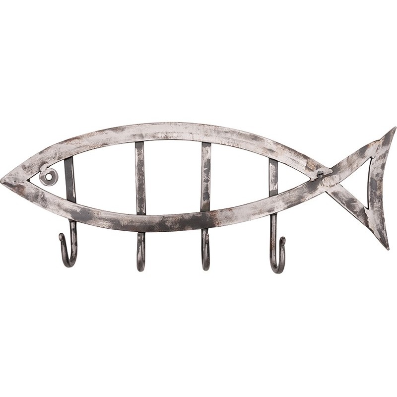 Perchero hierro pez decorativo