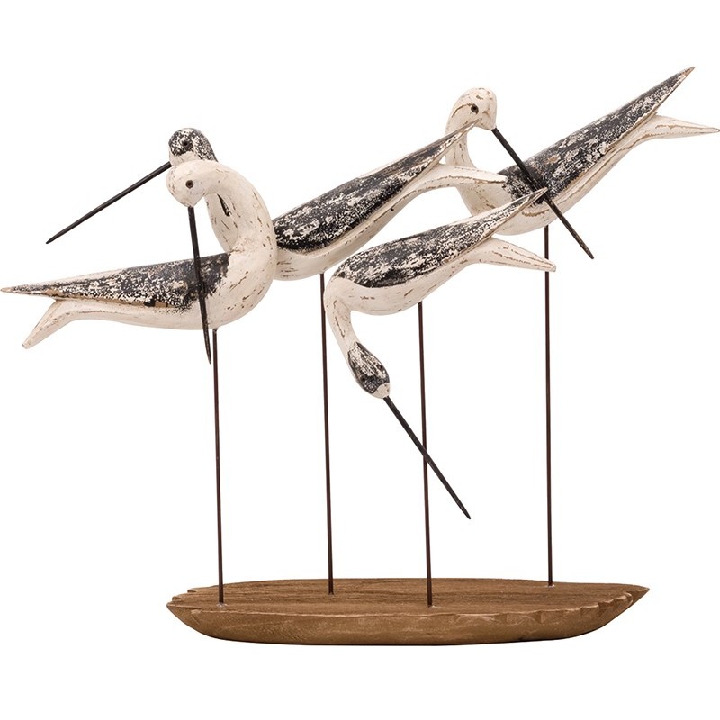 Figura pájaros decorativos en madera 