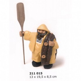PERSONAJE DE PESCADOR MARINO CON REMO