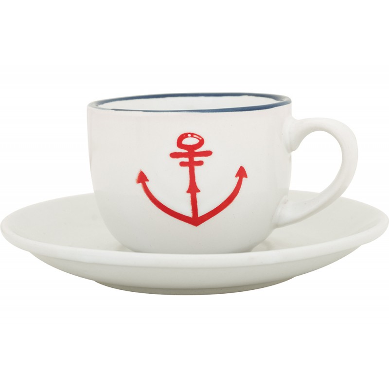 Taza y plato de café marinero juego de 6