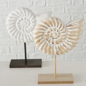 Figura caracola de mar de madera