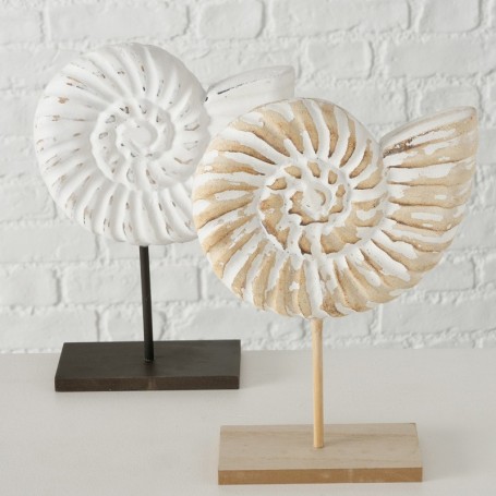 Figura caracola de mar de madera