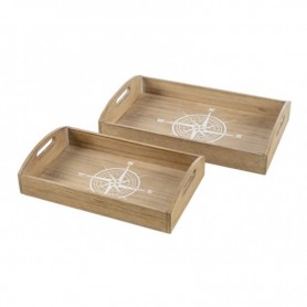 Set 2 bandejas rosa de los vientos