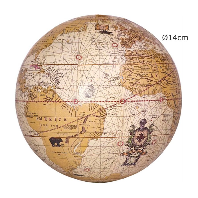 Globo terrestre del Mapamundi 14cm