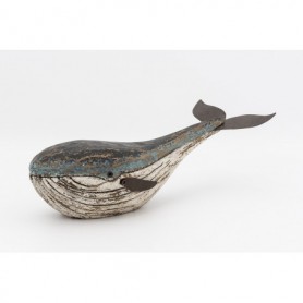Figura ballena decorativa en madera 2