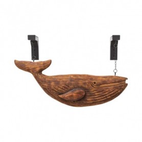 Mural ballena de madera con soportes