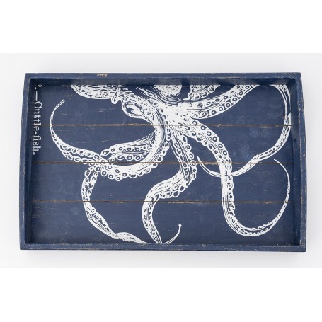 Bandeja de madera pulpo decorativo