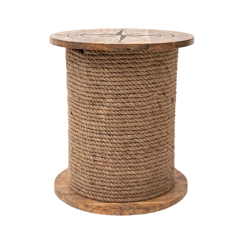 Mesa bobina de cuerda de madera