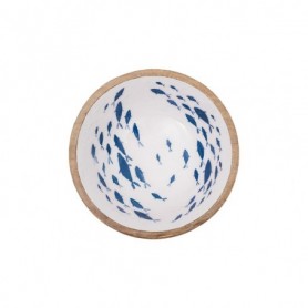 Cuenco peces náuticos madera esmaltada