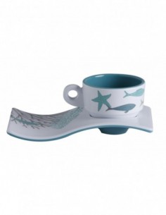 Set de de plato y taza de café para barco