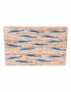 Panel cuadro peces de madera