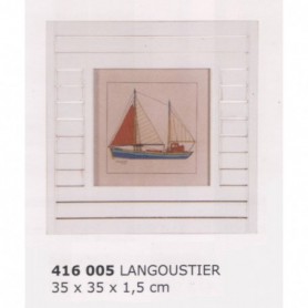 CUADRO LÁMINA ENMARCADA PESQUERO FRANCÉS LANGOSTERA