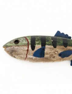 Perchero pescado de madera y metal 2