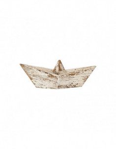 Figura barco de papel en madera