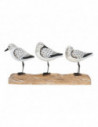 Pájaros en madera decoración de mesa
