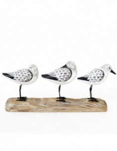 Pájaros en madera decoración de mesa 2