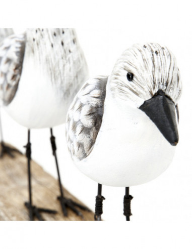 Tres pájaros marineros sobre base
