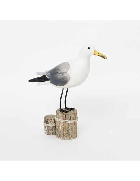Gaviota de mar con base de madera