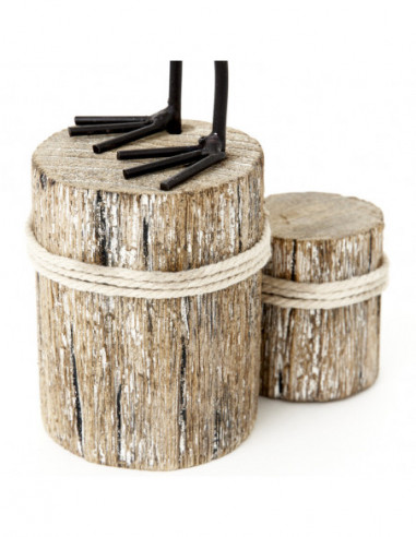 Gaviota de madera con pie de metal
