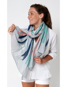 Echarpe de algodón con motivos marineros