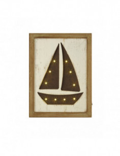 Cuadro con diseño de velero e iluminación led
