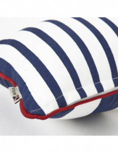 Cojín náutico a rayas azules 2