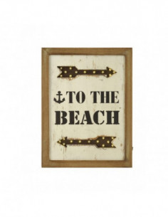 Cuadro vintage “TO THE BEACH” con luces led