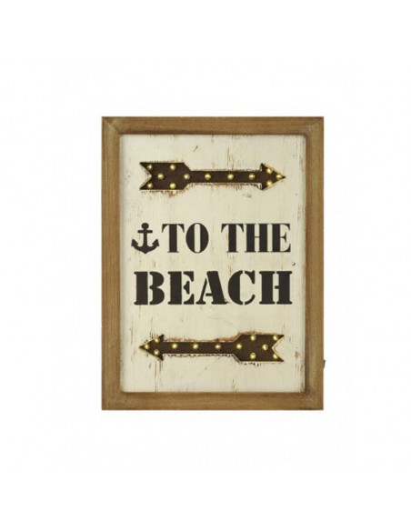 Cuadro vintage “TO THE BEACH” con luces led