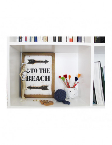 Cuadro vintage “TO THE BEACH” con luces led