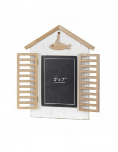 Marco para fotos con pez en relieve elaboado en madera