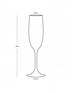 Copa de champagne antideslizante e irrompible.  2